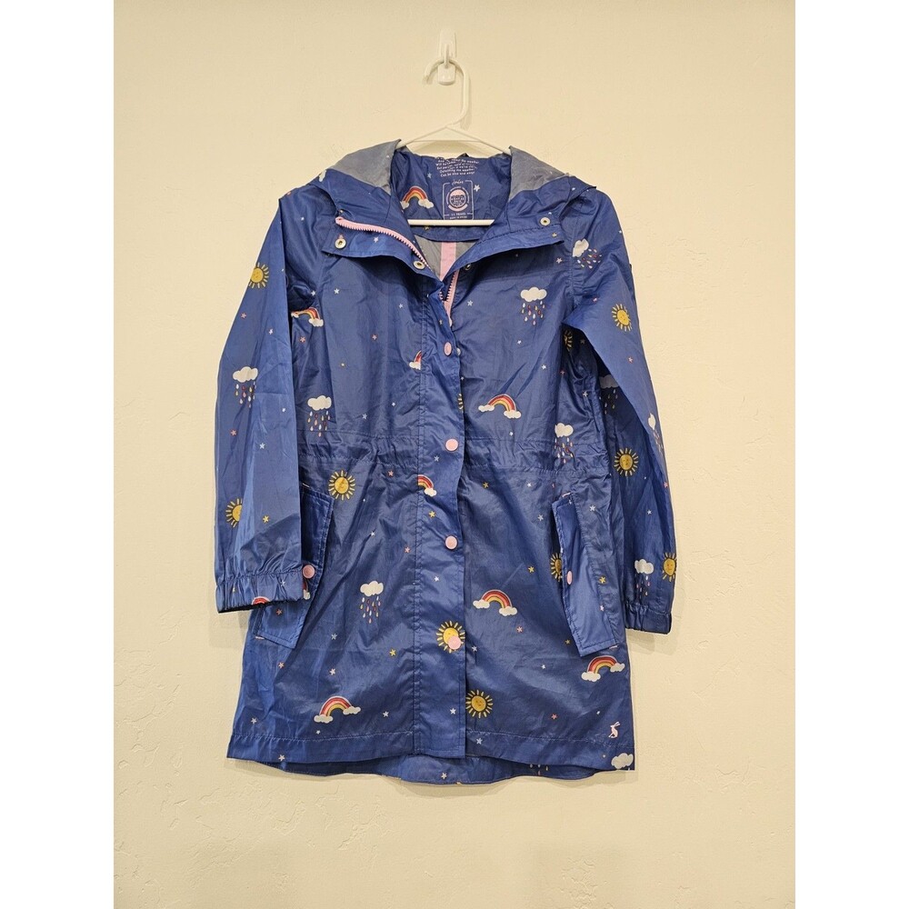 Joules Girl's Rainbow & Sunshine Water-Resistant Jacket Size 11 Years